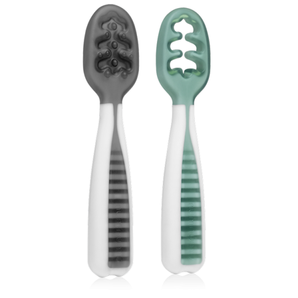 NumNum: łyżeczki wstępne GOOtensils Glacier Green + Storm Grey