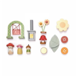 Tender Leaf Toys: Przenośny, leśny domek z wyposażeniem i laleczkami - obrazek 3