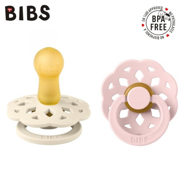 BIBS: BOHEME smoczek uspokajający kauczuk Hevea 2-pack IVORY & BLOSSOM M