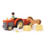 Tender Leaf Toys: Drewniany traktor z przyczepą i akcesoriami
