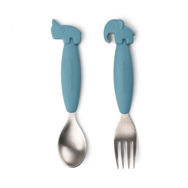 Done by Deer: sztućce dla dziecka Easy-Grip Blue