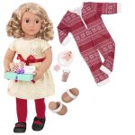 Our Generation: lalka NOELLE 46cm - blondynka w świątecznej stylizacji z akcesoriami - obrazek 3