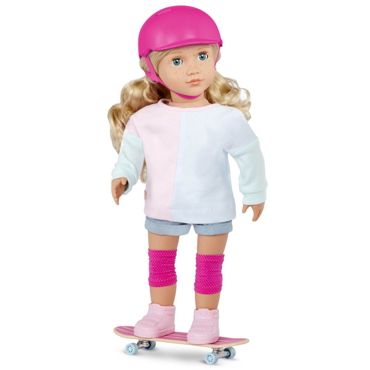 Our Generation: lalka YANIKA 46cm - piegowata blondynka z deskorolką - obrazek 2