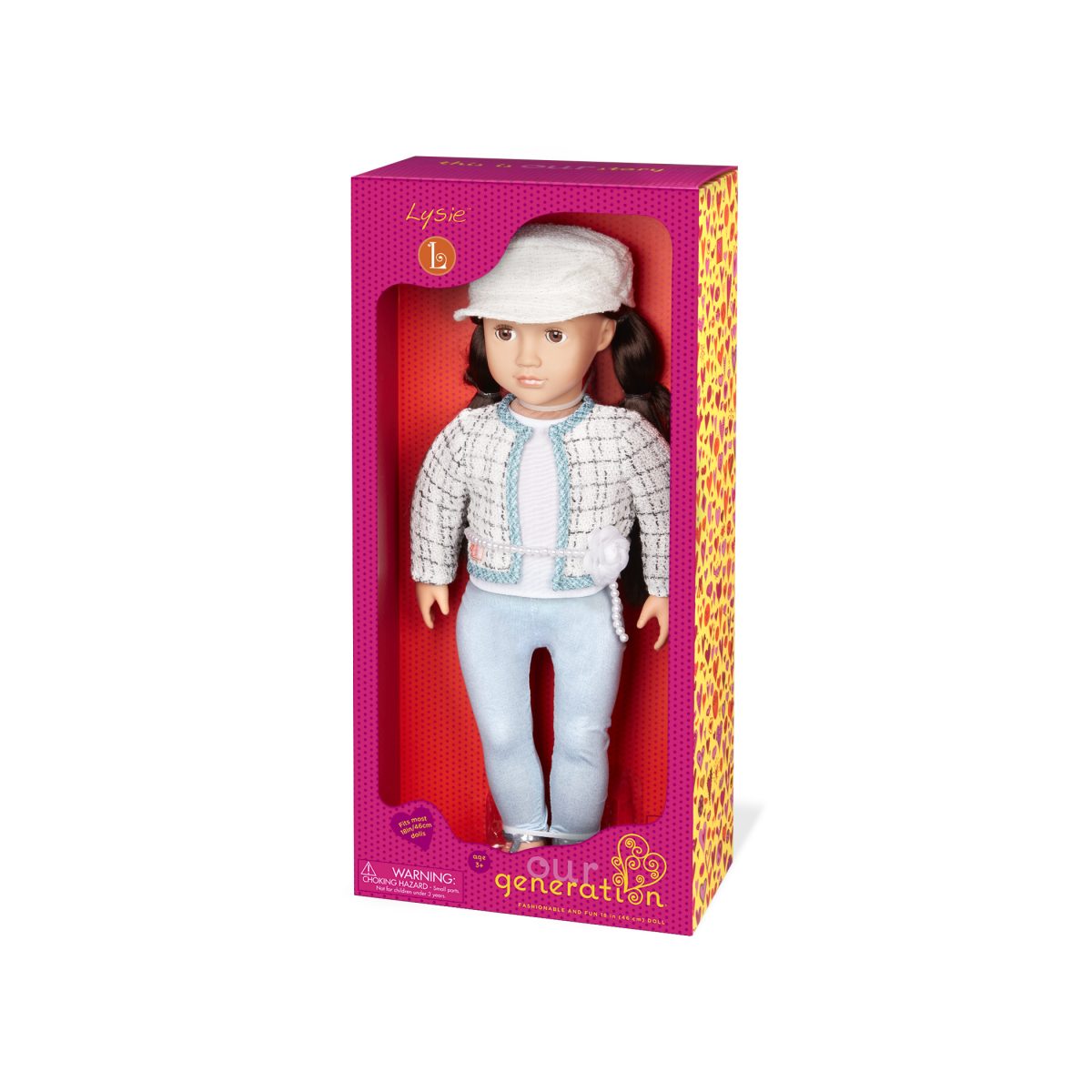 BD31330_PKG Our Generation: lalka LYSIE 46cm – brunetka w żakiecie - obrazek 3