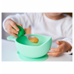 Nana's Manners Miska silikonowa z przyssawką i uchwytem GREEN - obrazek 4