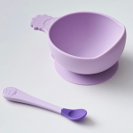 Nana's Manners Miska silikonowa z przyssawką i uchwytem PURPLE - obrazek 3