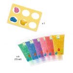 Djeco: Farby do malowania palcami brokatowe 18m+ - obrazek 2