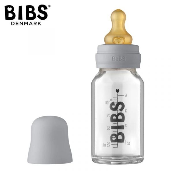 BIBS: BABY GLASS BOTTLE CLOUD antykolkowa butelka szklana 110 ml