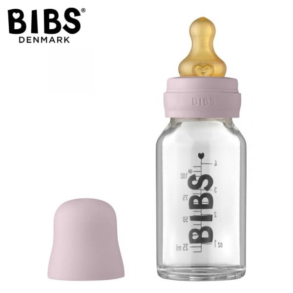 BIBS: BABY GLASS BOTTLE DUSKY LILAC antykolkowa butelka szklana 110 ml