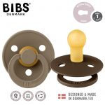 BIBS: smoczek uspokajający kauczuk Hevea 2-pack MOCHA & DARK OAK S