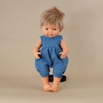 Lillitoy: bloomersy muślinowe dla lalki 38cm Denim Blue | MINILAND