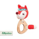 LILLIPUTIENS: grzechotka ECO z drewnianym gryzakiem Lisiczka Alice