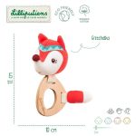 LILLIPUTIENS: grzechotka ECO z drewnianym gryzakiem Lisiczka Alice - obrazek 2