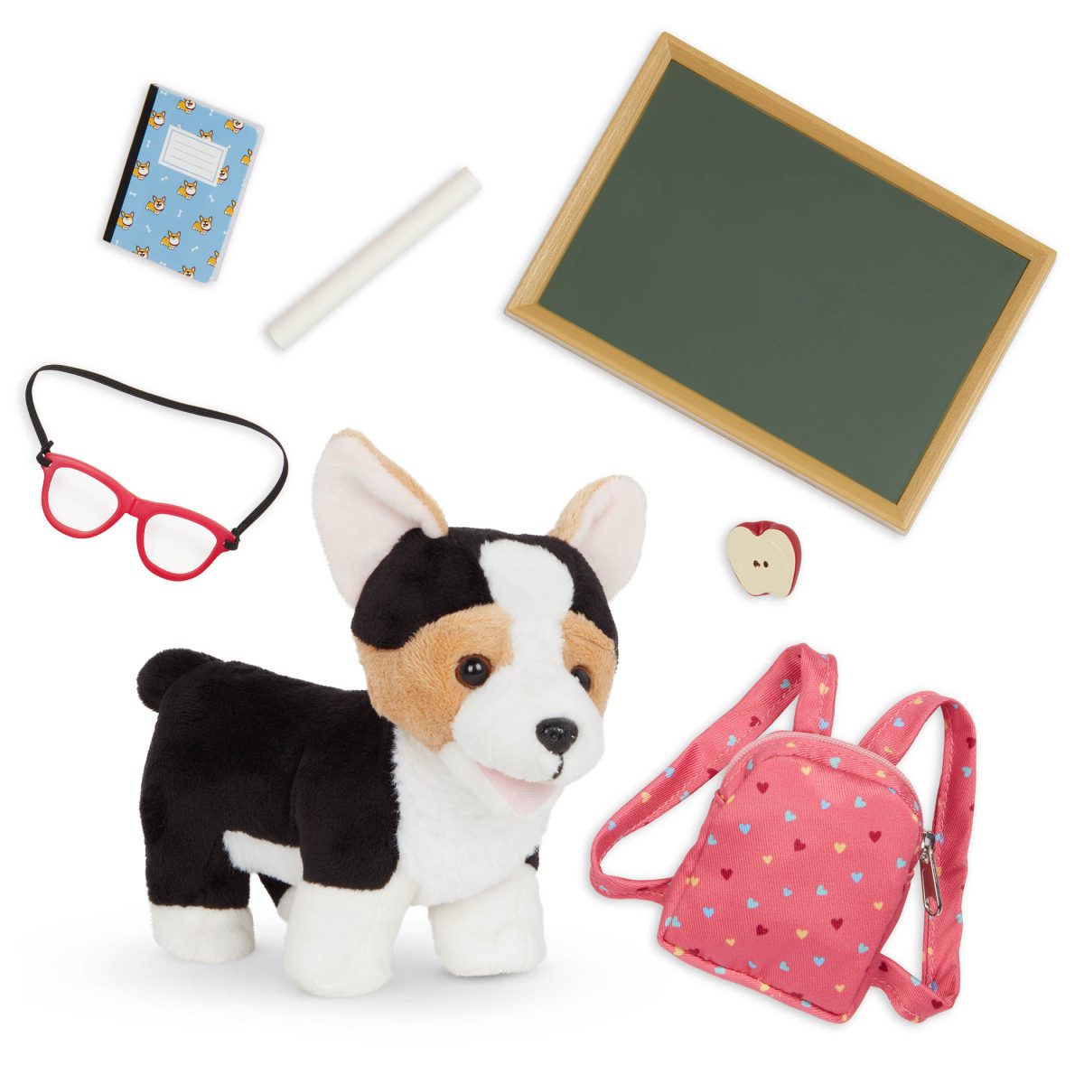 Our Generation: piesek z akcesoriami szkolnymi - PRESCHOOL PUP POSABLE PEMBROKE WELSH CORGI - obrazek 2
