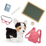Our Generation: piesek z akcesoriami szkolnymi - PRESCHOOL PUP POSABLE PEMBROKE WELSH CORGI - obrazek 2