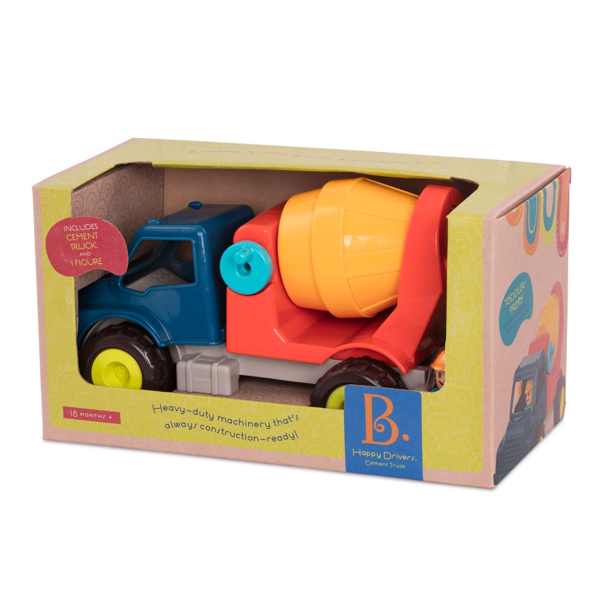 BX1842_PKG B.toys: Cement Truck – betoniarka z figurką kierowcy Happy Cruisers - obrazek 4