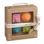 Żyrafa Sophie VULLI: Zestaw piłek i kostek So’Pure