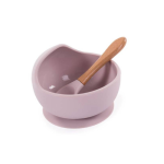 Bo Jungle: silikonowa miska z przyssawką i łyżeczką PINK