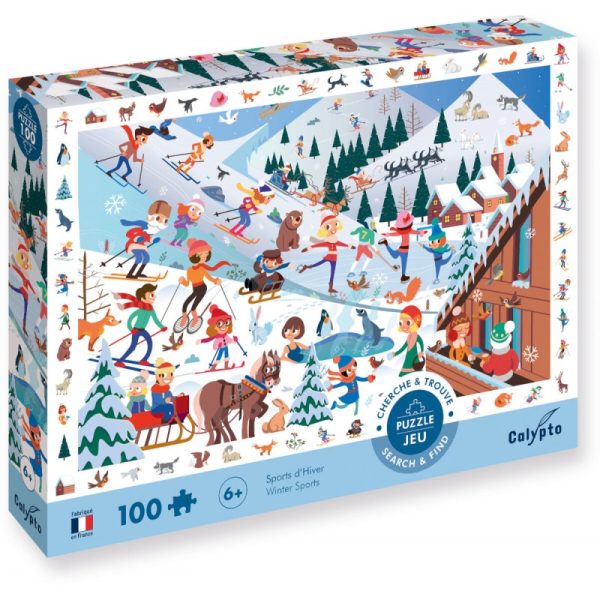 Calypto: Puzzle obserwacyjne 100 el. Zimowe Sporty