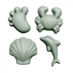 Scrunch: silikonowe foremki do piasku 4 szt. SZAŁWIOWY