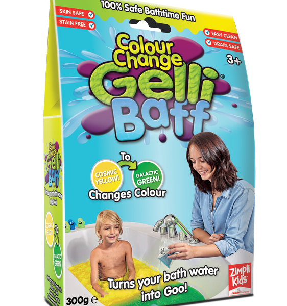 Zimpli Kids: Magiczny proszek do kąpieli, Gelli Baff Colour Change, kosmiczny żółty, 3+