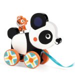 DJECO Drewniana zabawka do ciągnięcia Panda BILLIE