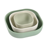 Beaba: Zestaw 3 miseczek z silikonu Sage green/Cotton/Misty green