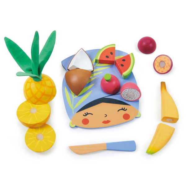 Tender Leaf Toys: Drewniana deska z owocami tropikalnymi do krojenia