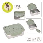 Lassig: lunchbox ze stali nierdzewnej Happy Prints oliwkowy - obrazek 2