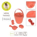 Lassig: zestaw 5 zabawek do piasku - wiaderko, łopatka, foremki Water Friends różowy - obrazek 2