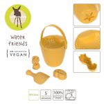 Lassig: zestaw 5 zabawek do piasku - wiaderko, łopatka, foremki Water Friends Żółty - obrazek 2