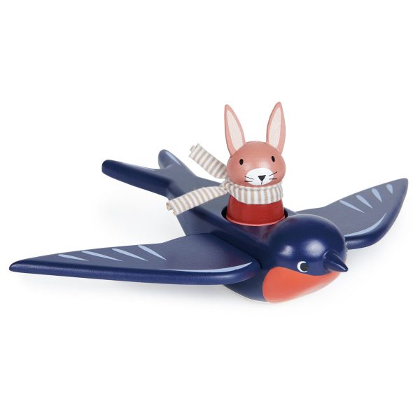 Tender Leaf Toys: Drewniane figurki jaskółka i zajączek