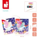 Janod: Zestaw kreatywny Malowanie farbami perłowymi i 3D Jednorożce 7+ - obrazek 2