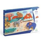 Djeco: Drewniane puzzle SAWANNA 12m+