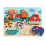 Djeco: Drewniane puzzle SAWANNA 12m+ - obrazek 2