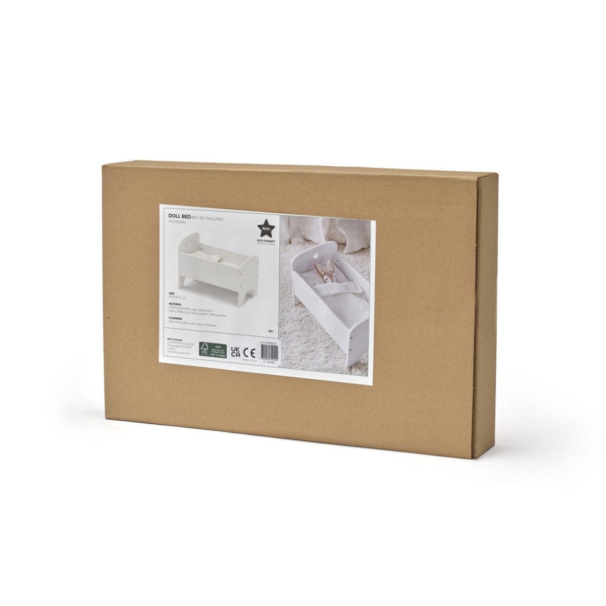 Kids Concept: drewniane łóżeczko dla lalek z pościelą KID'S HUB - obrazek 3