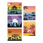 Janod: Zestaw kreatywny Malowanie z szablonami akwarele Zachody słońca I love creativity 8+ - obrazek 3