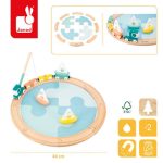 Janod: Pociąg drewniany z torami, łódkami i makietą jeziora Bolid 2+ - obrazek 2