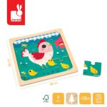 Janod: Puzzle drewniane  Kurka Henrieta 9 el., 18 m+ - obrazek 2