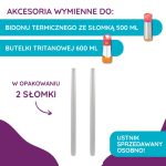 b.box: zestaw słomek do bidonu termicznego 500 ml i butelki tritanowej 600 ml 2 szt.