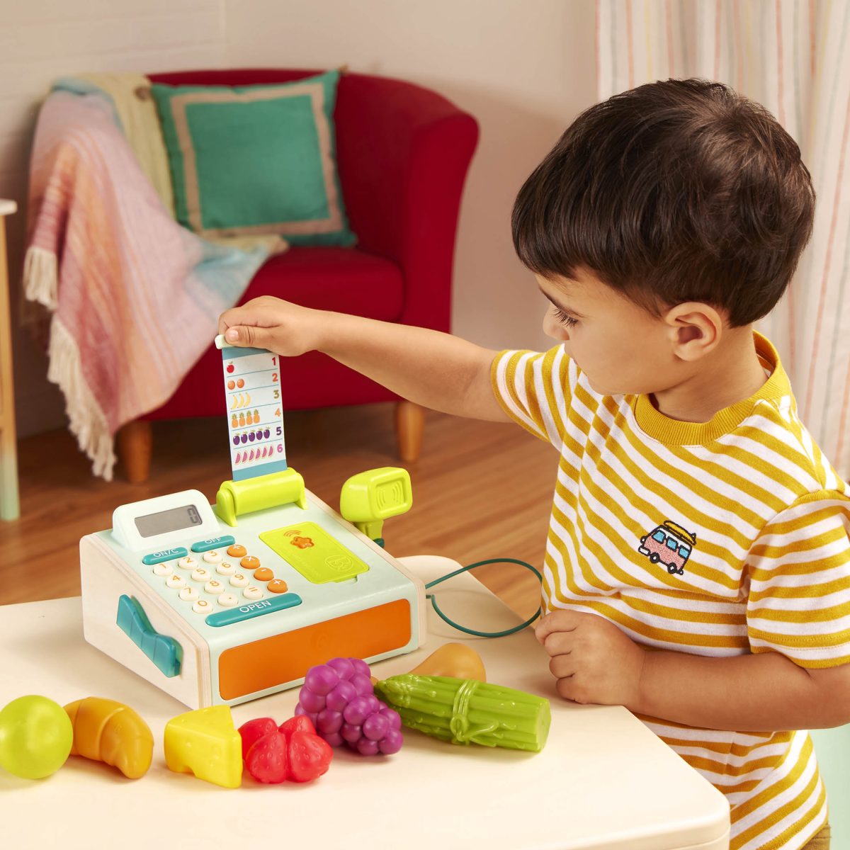 BX1934_LS_C1 B.toys: Mini Cashier Playset – KASA FISKALNA ze skanerem i czytnikiem kart płatniczych - obrazek 2