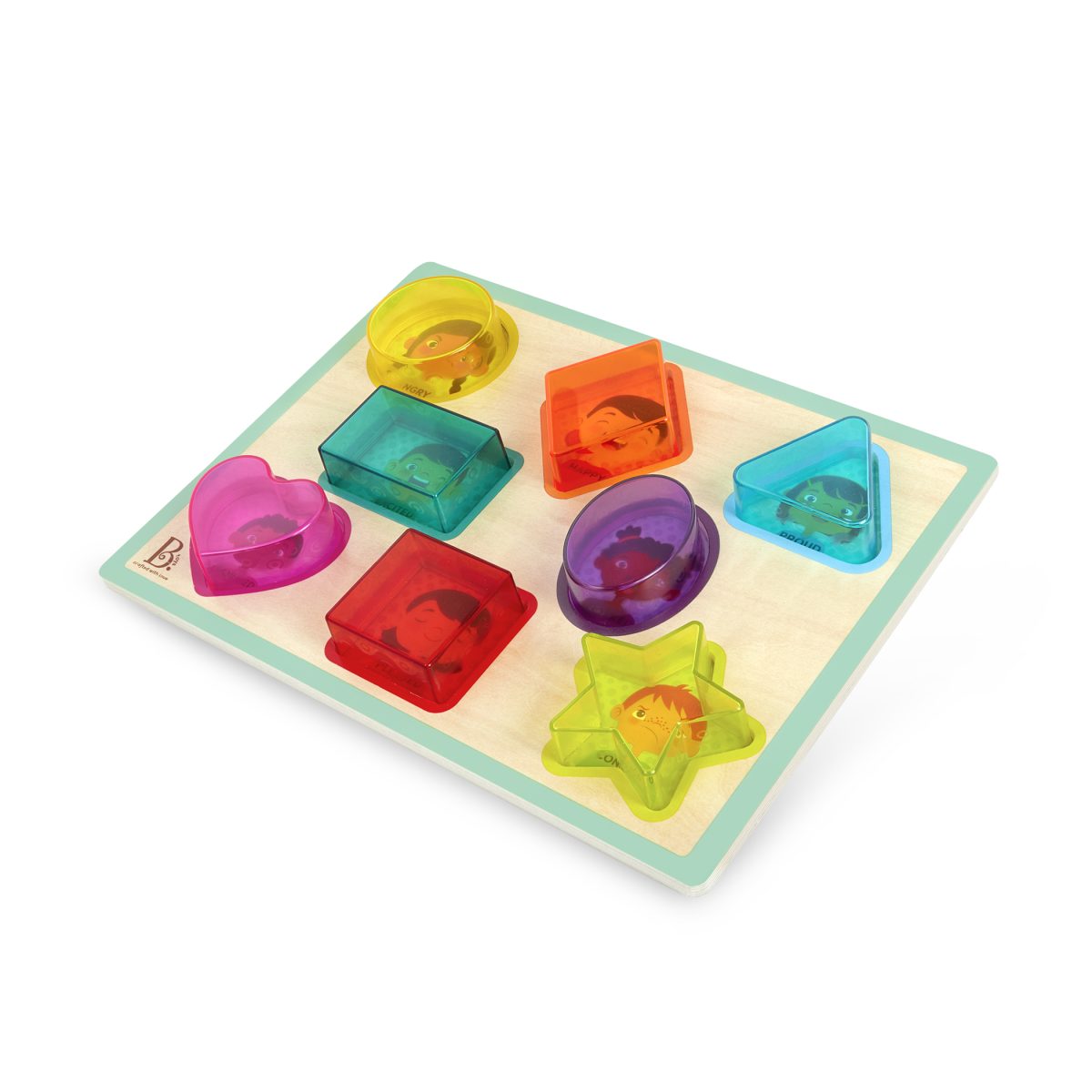 B.TOYS: Shapes & Emotions drewniana układanka KSZTAŁTY i EMOCJE z kolorowym filtrem - obrazek 3
