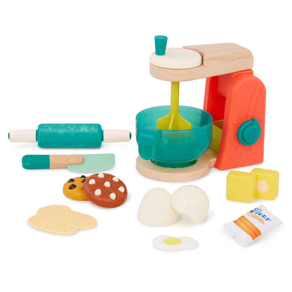 B.toys: Mini Chef – Mix & Bake Playset – drewniany MIKSER z akcesoriami i składnikami do pieczenia ciast - obrazek 1