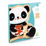 Djeco: Drewniane puzzle w ramce PANDA 2+
