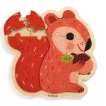 Djeco: Drewniane puzzle w ramce WIEWIÓRKA 2+
