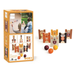 SCRATCH: drewniana gra 2w1 piramida i kręgle - Dzikie zwierzęta