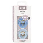 BIBS: smoczek uspokajający kauczuk Hevea 2-PACK SKY BLUE & BABY BLUE S