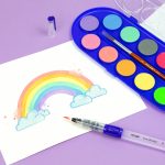 MILAN: farby akwarelowe 12 kolorów (4 fluo + 8 metalizowanych) + pędzel - obrazek 2