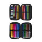 MILAN: piórnik 2-poziomowy z wyposażeniem SUNSET zielony - obrazek 2