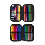 MILAN: piórnik 2-poziomowy z wyposażeniem SUNSET różowy - obrazek 2